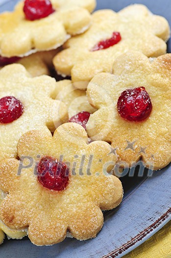 Fresh shortbread cookies served on a plate