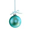Green Christmas decoration hanging isolated on white