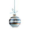 Striped Christmas decoration hanging isolated on white