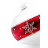 Closeup of red and white Christmas decoration