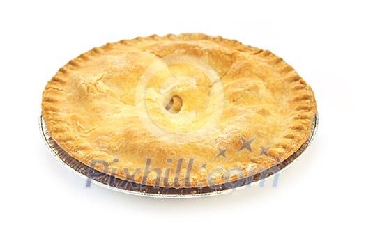 Whole apple pie isolated on white background Whole apple pie isolated on white background