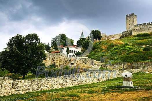 Walls and towers of Kalemegdan fortress in Belgrade Serbia Walls and towers of Kalemegdan fortress in Belgrade Serbia