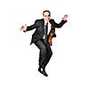 Jumping businessman in a suit isolated on white background
