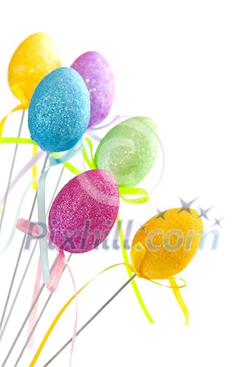 Cute Easter toy eggs isolated on white background Cute Easter toy eggs isolated on white background
