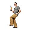 Happy handyman doing a dance with his drill