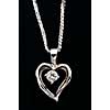 White gold heart pendant with diamond on a chain