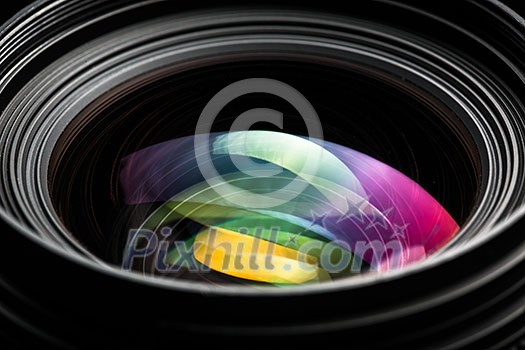 Professional modern DSLR camera llense ow key image - Modern DSLR camera lense with a very wide aperture Professional modern DSLR camera llense ow key image - Modern DSLR camera lense with a very wide aperture