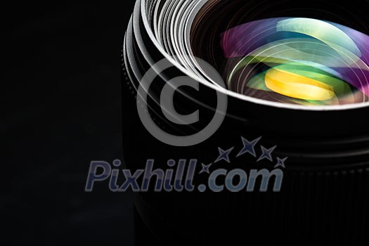 Professional modern DSLR camera llense ow key image - Modern DSLR camera lense with a very wide aperture Professional modern DSLR camera llense ow key image - Modern DSLR camera lense with a very wide aperture