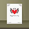 vector winged heart vintage card design 