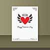 vector winged heart vintage card design 