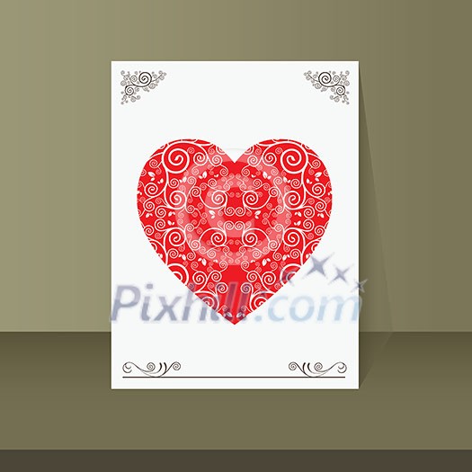 vector heart vintage card design vector heart vintage card design