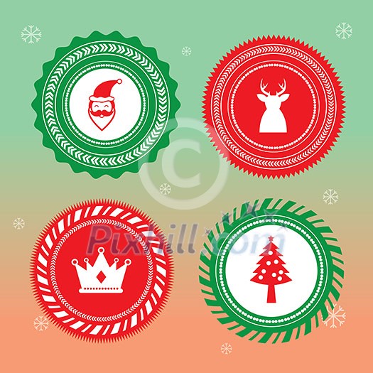 vector template christmas label set 