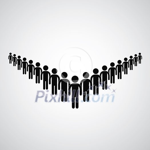 vector people long queue symbol vector people long queue symbol