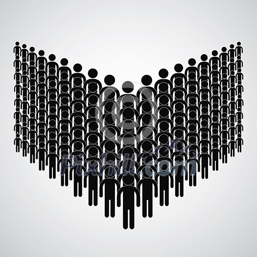 vector people long queue symbol vector people long queue symbol