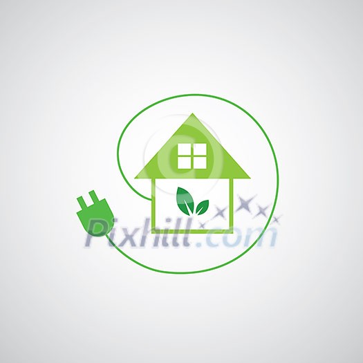 green home power efficiency vector icon  