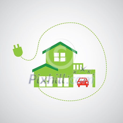 green home power efficiency vector icon 
