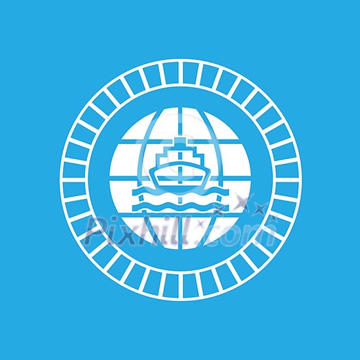 vector ship and globe logo design vector ship and globe logo design