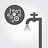 repair plumbing symbol on gray background 