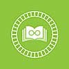 vector book symbol on green background 