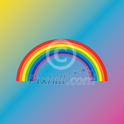 vector color of rainbow on graphic background 