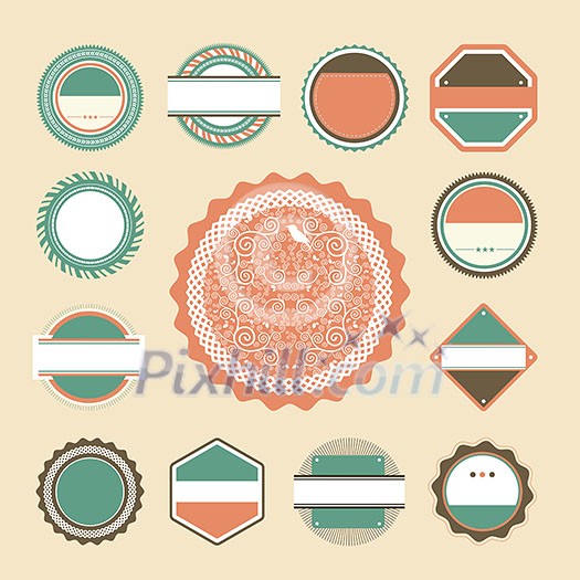 vector set of retro vintage labels 