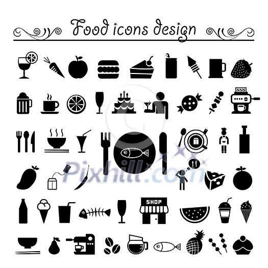 food and drink icon on white background 