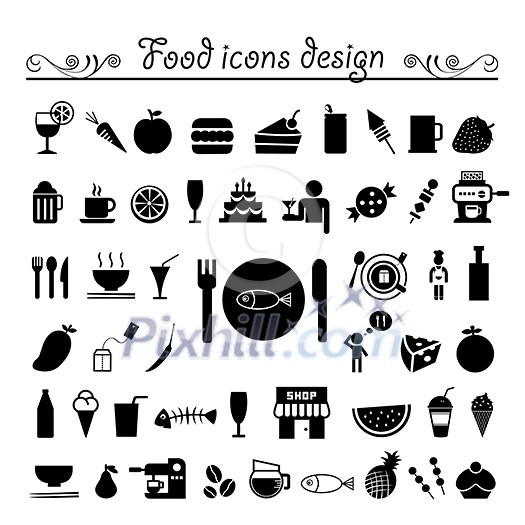 food and drink icon on white background food and drink icon on white background