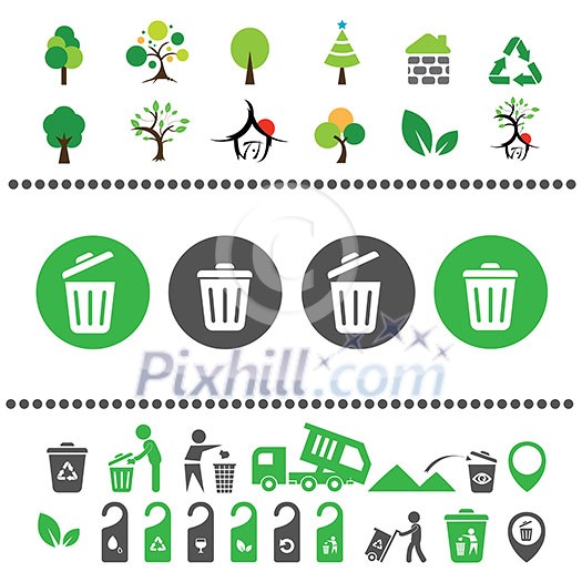 vector recycling bin and arrow icon  