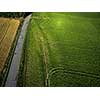 Farmland from above - aerial image of a lush green filed