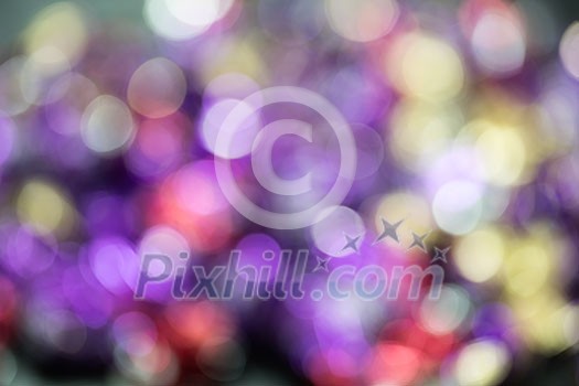 Photo of color lights with natural bokeh. Blurred background