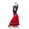 young woman dancing flamenco with castanets isolated on white
