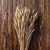 wheat on wooden background. top view