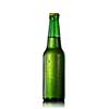 Beer bottle with water drops isolated on white