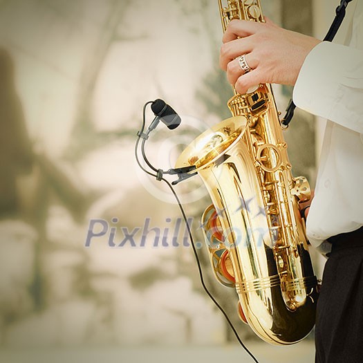 playing on sax