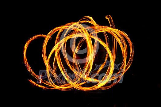 fire circles on black