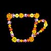 decorative cup symbol from color flowers