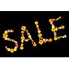 sale. decorative letters from color flowers
