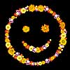decorative smile symbol from color flowers