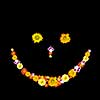 decorative smile symbol from color flowers