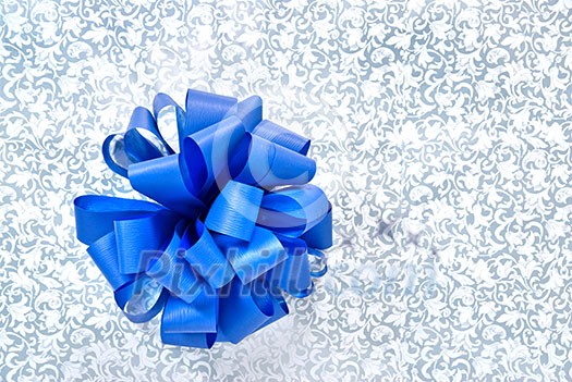 Blue bow from ribbon Blue bow from ribbon