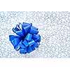 Blue bow from ribbon