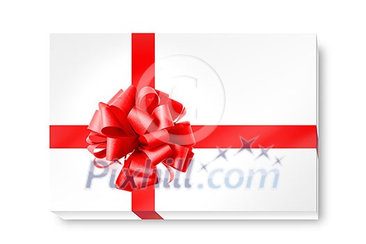 Blue bow from ribbon isolated on white Blue bow from ribbon isolated on white