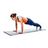 Young fit sporty woman doing Hatha yoga asana Utthita chaturanga dandasana - extended four-limbed staff (plank) pose isolated