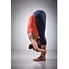 Beautiful sporty fit yogini woman practices yoga asana Uttanasana - standing forward bend pose