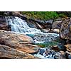 Panorama of waterfall cascade shot with long exposure