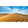 Panorama of dunes of Thar Desert. Sam Sand dunes, Rajasthan, India