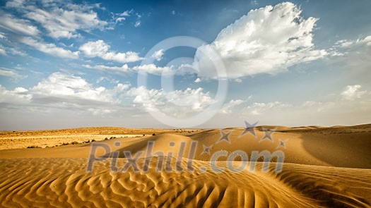 Panorama of dunes of Thar Desert. Sam Sand dunes, Rajasthan, India Panorama of dunes of Thar Desert. Sam Sand dunes, Rajasthan, India