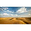 Panorama of dunes of Thar Desert. Sam Sand dunes, Rajasthan, India