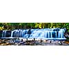 Panorama of Tropical waterfall Phnom Kulen, Cambodia