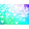 Abstract background image with bokeh lights and hearts